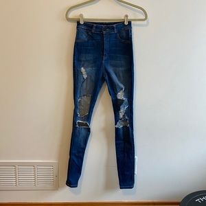 Fit Jeans dark wash ripped skinny jeans size XS